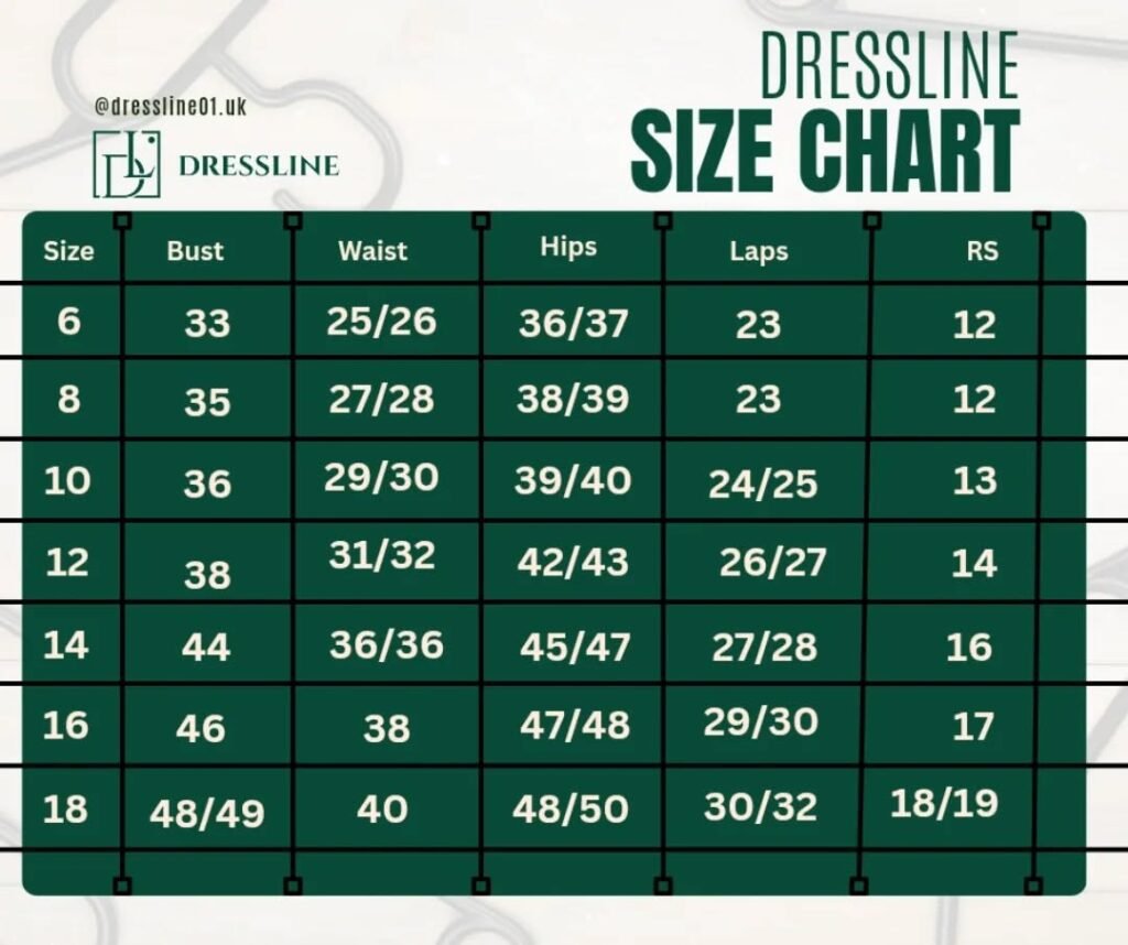 dressline size chart, Uk size chart, size chart, international size charts