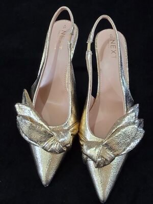 Gold Sling Back Heel Sandal