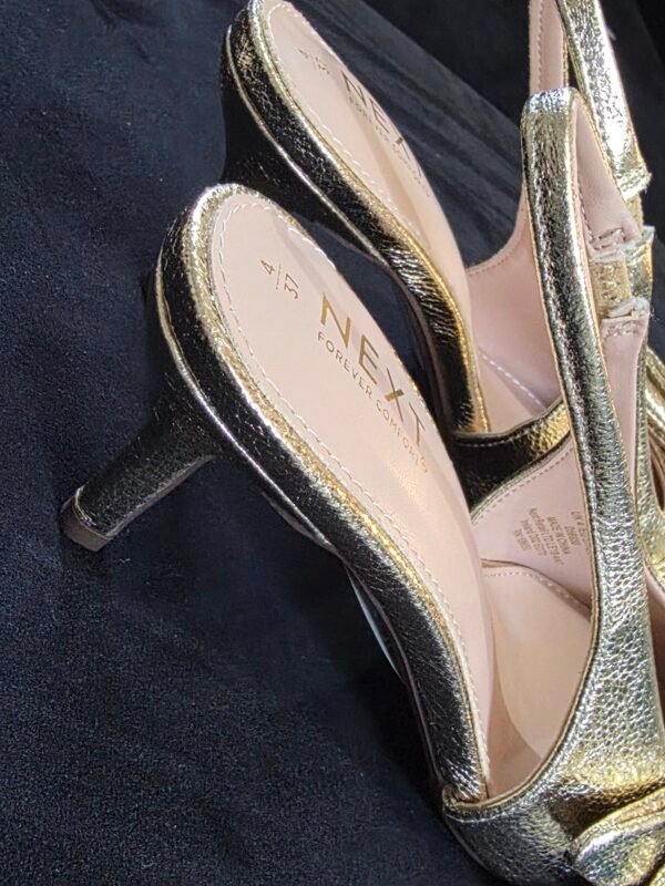 Gold Sling Back Heel Sandal