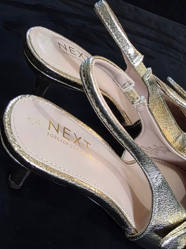Gold Sling Back Heel Sandal