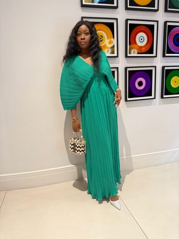 Emerald Green Pleated Maxi Dress